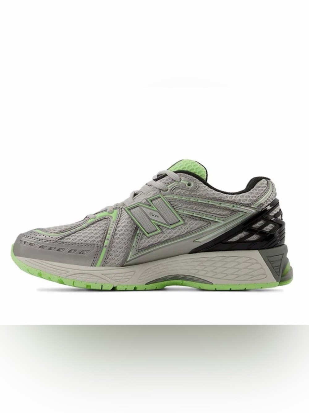 New Balance Gray and Lime Green Mesh Running Shoe - Picture 2 of 9
